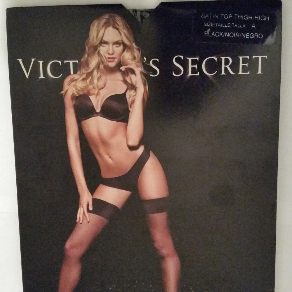 Victoria's Secret Lace Top Thigh-highs White